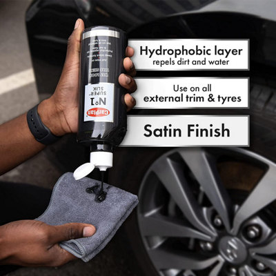 Wet Look Car Tyre Shine Dressing Anti-Fling CarPlan No.1 Super Slik 600ml x2 - 4