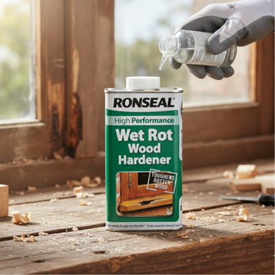 Wet Rot Wood Hardener - Repair & Strengthen Decayed Timber - 500ml
