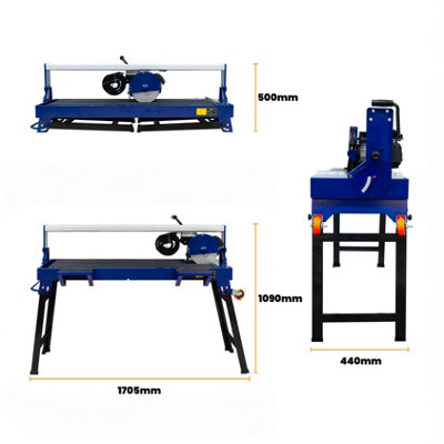 Wet Sliding Tile Cutter Sawing Bench 1200mm 1400W Ceramics Porcelain Heavy Duty - 5