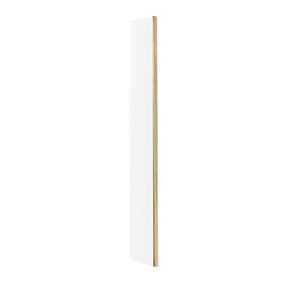 Wetroom 8mm Toughened Safety Glass Return Screen - 215mm x 1850mm - Brushed Brass - Balterley