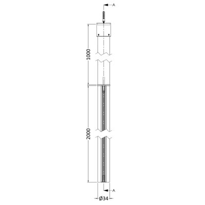 Wetroom Accessories Ceiling Post - Chrome