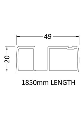 Wetroom Accessories Profile Extension Kit - 1850mm - Chrome - Balterley