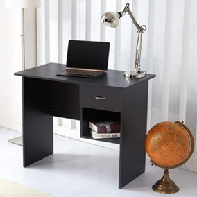 Wexford Computer Desk With Storage Shelf and Drawer - Black