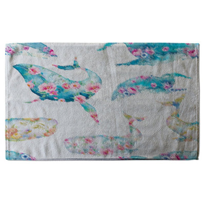 Whale with flowers (Bath Towel) / Default Title