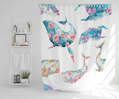 Whale with flowers (Shower Curtain) / Default Title Price Comparisons | Compare The Build