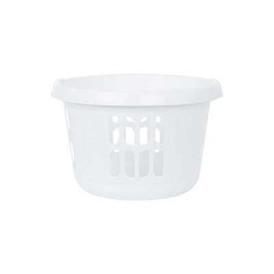 Wham 2 Piece Casa Plastic Laundry Basket & Hamper Set Ice White