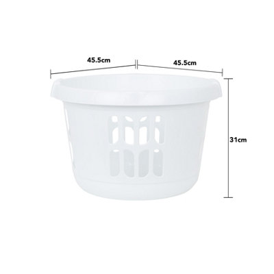 Wham 2 Piece Casa Plastic Laundry Basket & Hamper Set Ice White