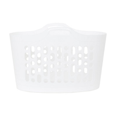 Wham 2 x 50L Plastic Flexi Basket Ice White