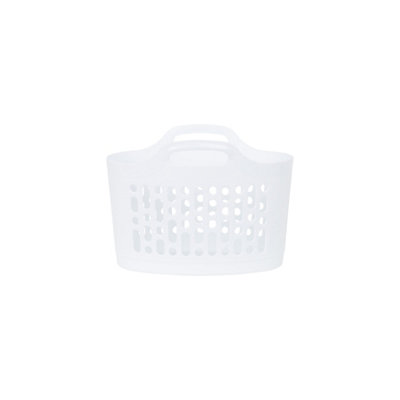Wham 2 x 8L Plastic Flexi Basket Ice White