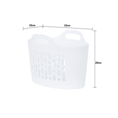 Wham 2 x 8L Plastic Flexi Basket Ice White
