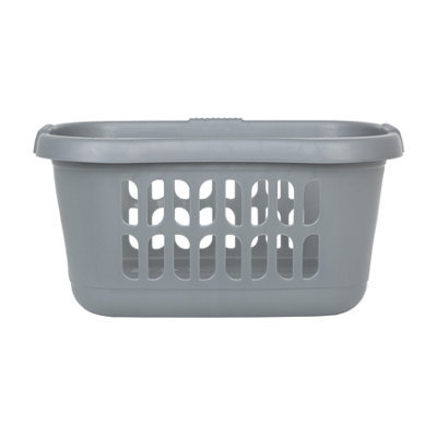 Wham 2 x Casa Plastic Hipster Laundry Basket Silver