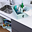 Wham 2 x Kitchen Tidy Organiser Cleaning Caddy Tote Tray Large Strong Cleaners Carry Tray Basket Silver Sage