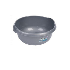 Wham 28cm Round Plastic Washing Up Sink Bowl Caravan Basin Bowl - Silver