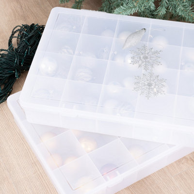 Wham 2x 7.01 Large Organiser with 24 Divisions in Clear (Storage, Bauble, Crafting Box)