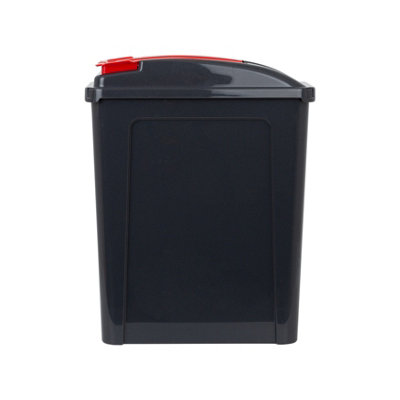 Wham 3 Piece 25L Plastic Recycle Bin Graphite/Assorted (Red/Blue/Green Lids) - 4