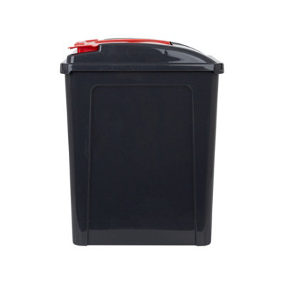Wham 3 Piece 50L Plastic Recycle Bin Graphite/Assorted (Red/Blue/Green Lids) - 4