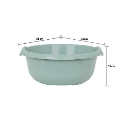 Wham 3 Piece Casa Multi-Functional Round Plastic Bowl Set Silver Sage (28cm, 32cm & 36cm Bowls)