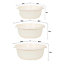 Wham 3 Piece Casa Multi-Functional Round Plastic Bowl Set Soft Cream (28cm, 32cm & 36cm Bowls)