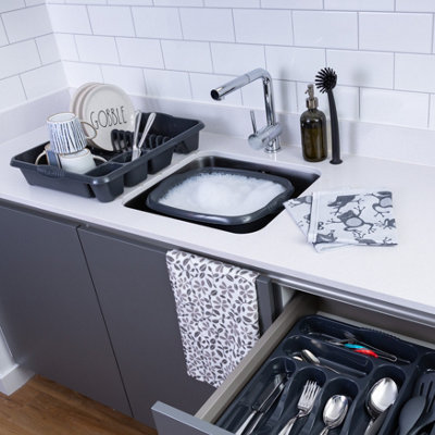 Wham 3 Piece Casa Plastic Kitchen Set Midnight (38cm Rectangular Bowl ...