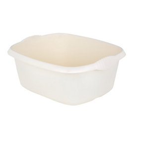 Wham 39cm Rectangle Plastic Washing Up Sink Bowl Caravan Basin Bowl - Cream