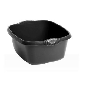 Wham 39cm Rectangle Plastic Washing Up Sink Bowl Caravan Basin Bowl - Dark Grey