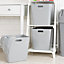 Wham 3x Plastic Studio Basket 15.01 Rectangular Home & Office Storage Basket, 30 x 30 x 30cm, 18L (Cool Grey)