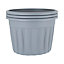 Wham 3x Vista Upcycle Grey Plastic Planter, Round Garden Plant Pot, Extra Large Floor Pot (60cm, 69L, Pack of 3)