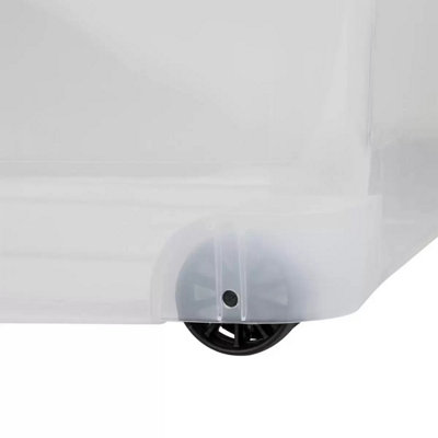 Wham 45 Litre Storage Boxes with Wheels and Folding Lid, Pack of 5 ...