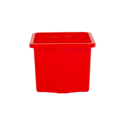 Wham 4x Stack & Store 24L Red Plastic Storage Boxes. Home, Office, Classroom, Playroom, Toys, Books. L42 x W32 x H25cm