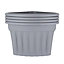 Wham 4x Vista Plastic Planter, Corner Garden Plant Pot, Large Floor Pot (49cm, 49L, Pack of 4) Made in UK (Upcycle Grey)