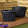 Wham 4x Vista Plastic Planter, Corner Garden Plant Pot, Medium Floor Pot (40cm, 25L, Pack of 4) Indoor/Outdoor, Made in UK (Slate)