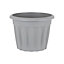 Wham 4x Vista Plastic Planter, Round Garden Plant Pot, Medium Floor Pot (40cm, 20L, Pack of 4) Made in UK (Upcycle Grey)