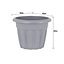 Wham 4x Vista Plastic Planter, Round Garden Plant Pot, Small Floor Pot (33cm, 12L, Pack of 4) Made in UK (Upcycle Grey)