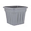 Wham 4x Vista Plastic Planter, Square Garden Plant Pot, Large Floor Pot (49cm, 50L, Pack of 4) Made in UK (Upcycle Grey)