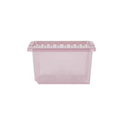 Wham 5 Piece Multisize Crystal Stackable Plastic Storage Box & Lid Set Tint Dusky Orchid - 4