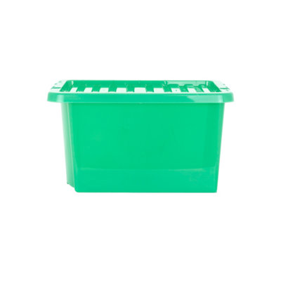 Wham 5 Piece Multisize Crystal Stackable Plastic Storage Box & Lid Set Tint Leprechaun Green - 4