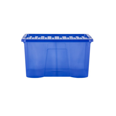 Wham 5 Piece Multisize Crystal Stackable Plastic Storage Box & Lid Set ...
