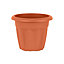 Wham 6x Vista Plastic Planter, Round Garden Plant Pot, Extra Small Floor Pot (25cm, 4.5L, Pack of 6) Made in UK (Terracotta)