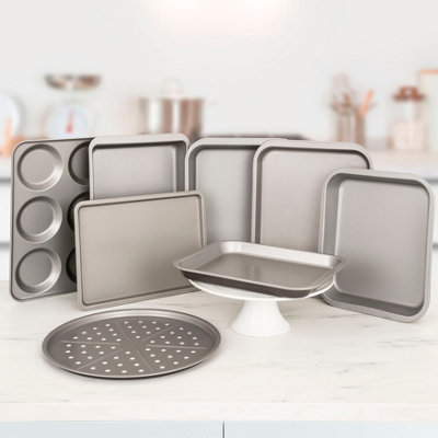 Wham Baker & Salt 8 Piece Roaster & Tray Set Silver