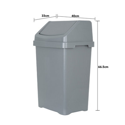 Wham Casa 1x 50L Swing Bin Silver - 4