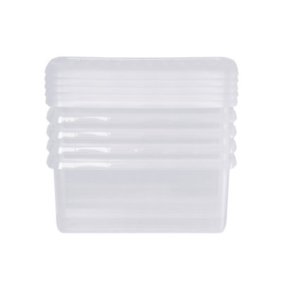 Wham Clip 5x 10.5L Rectangular Plastic Storage Boxes with Clip Lock ...