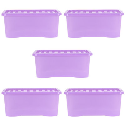 Wham Plastic Storage Shelf Box Stackable Containers Clear With Secure