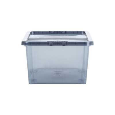 Clear Storage Box and Lid - 45L, Home
