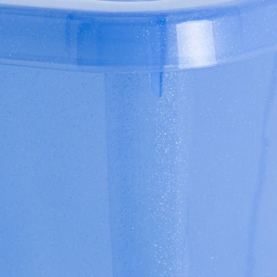 Wham Crystal Sparkle 3x 45L Plastic Storage Boxes with Lids Tint Sparkle Blue. Medium Size, Strong (Pack of 3, 45 Litre)