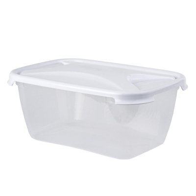 Wham Cuisine 6L Rectangular Food Box & Lid Packed Lunch Box, White