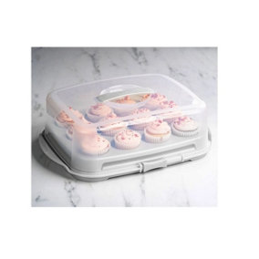 Wham Cupcake Caddy Storage Box Food Tray With Lid Cake Transport Tray 12 Muffins