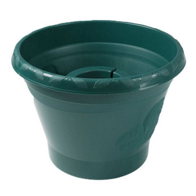 Wham Large Green Christmas Tree Stand Tub with Santa Design for Real Trees up to 7ft Tall