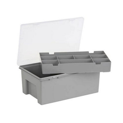 Boîte De Rangement WHAM Medium - 29x19x4 Cm, 13 Compartiments, Noir, Pour Outils, Pièces, Bricolage - 5