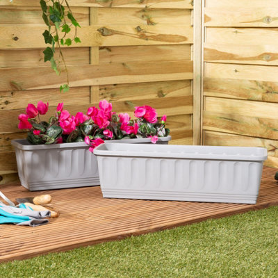 Wham Pack 2 Etruscan 60cm Plastic Trough Soft Grey