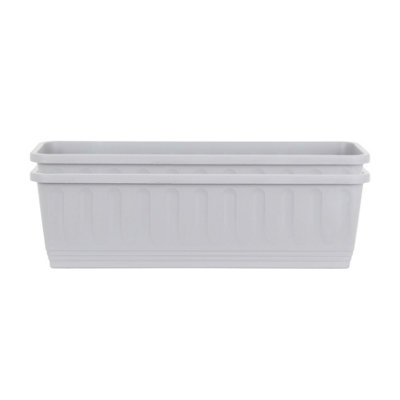 Wham Pack 2 Etruscan 60cm Plastic Trough Soft Grey - 3